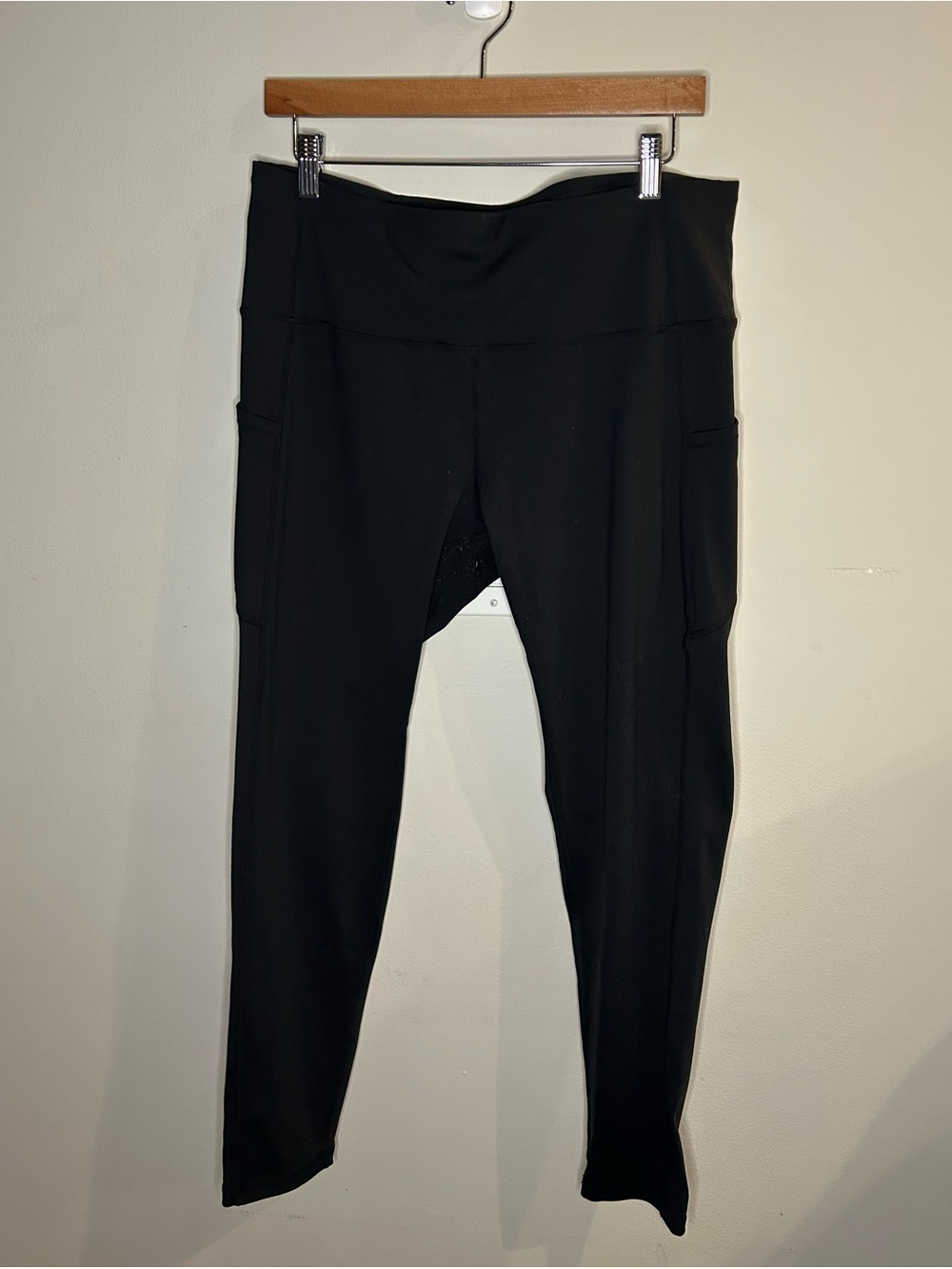 THE GYM PEOPLE Black High-Waist Leggings with Side Pockets 2XL